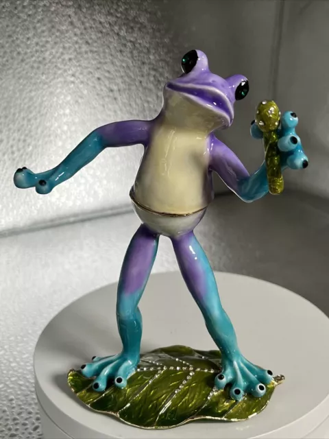 Frog Singing In Microphone Trinket Box By Keren Kopal, Collection Piece, Rock On