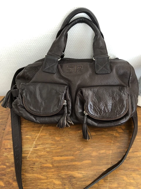 Sac à Main Sonia Rykiel Aster Boston - Toile Et Cuir Marron, Rare Et XL