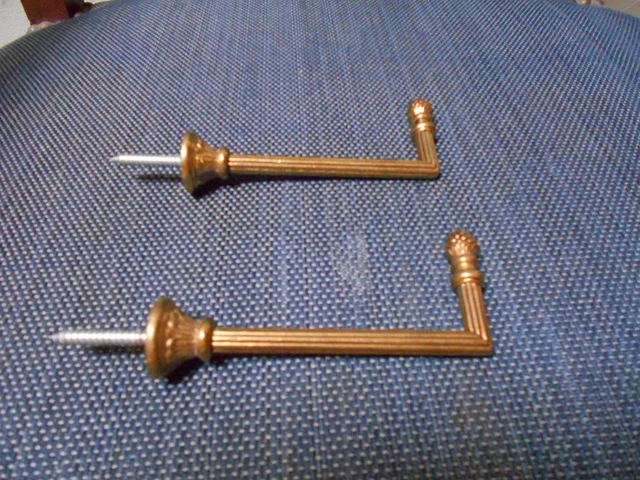 PAIR  french Vintage  Bronze curtain Tie backs Hooks