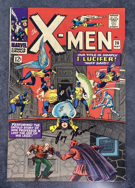 X-Men 20  1966 -  3rd App The Blob - MID GRADE -Signed By Roy Thomas