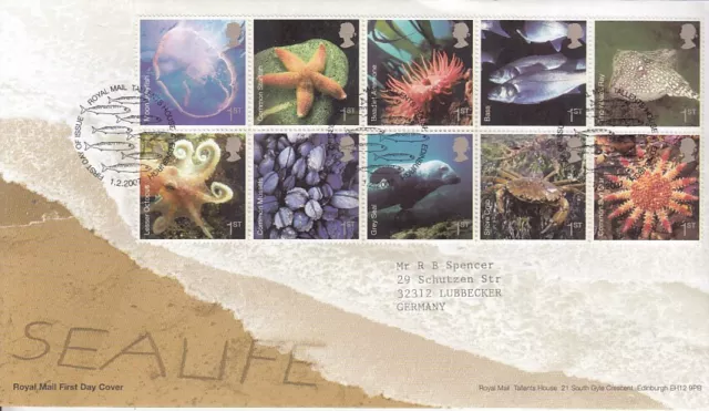 United Kingdom 2480 - 89 Zd Marine Life FDC