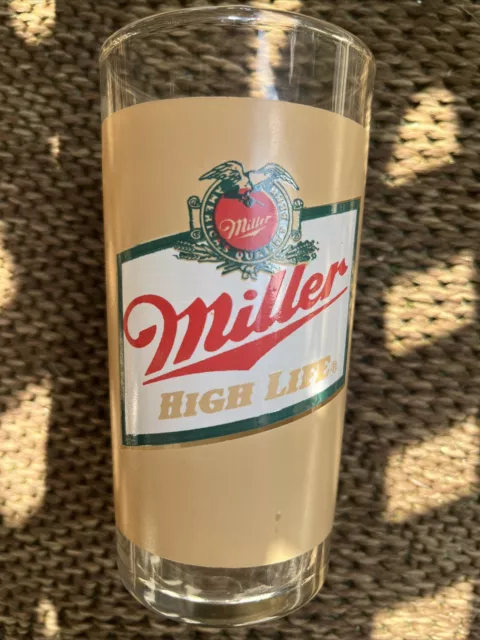 Vintage Miller High Life "The Champagne of Beers" - 12oz. 5 1/4" Beer Glass