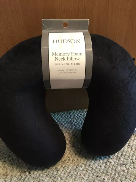 Hudson Memory Foam U Shaped Travel Neck Pillow BLACK