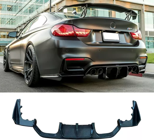 Rear Diffuser Lip V Style Fits for 2015-2020 BMW F80 M3 F82 F83 M4 Carbon Fiber