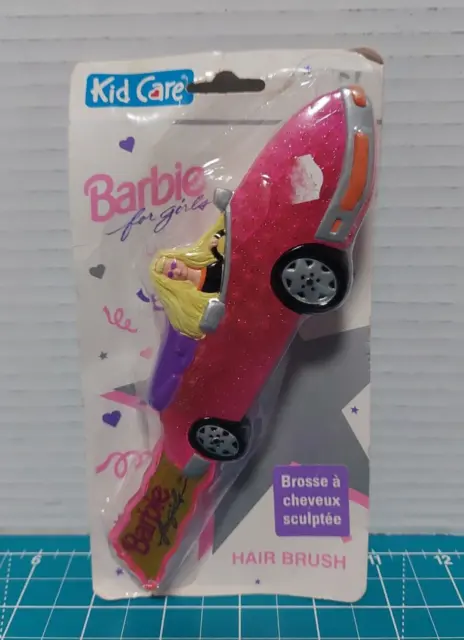 Vintage Kid Care Barbie for Girls Hair Brush NEW 1994 Pink Corvette
