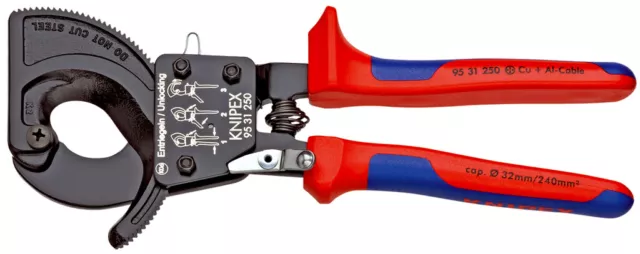 KNIPEX Kabelschere 250mm 32mm 2-Komponenten-Griff