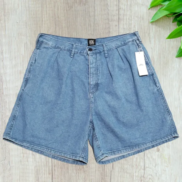 BDG Urban Outfitters Womens Pleated High Rise Denim Shorts Size 32 Waist 33" NWT