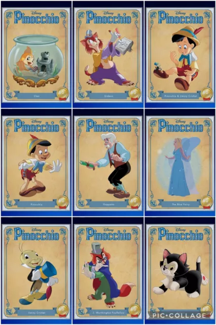 Topps Disney Collect Digital 9 Card Pinocchio 80th Character Cards Insert Set