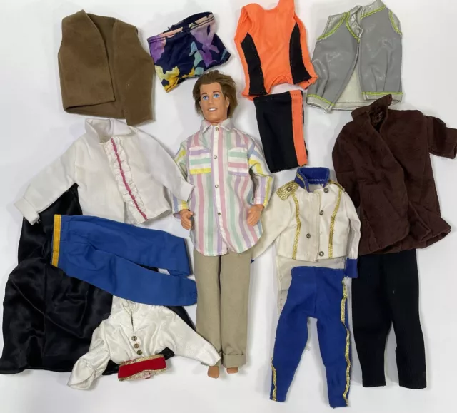 VINTAGE MATTEL KEN Barbie Doll & Handmade Clothing Lot (15 Pieces