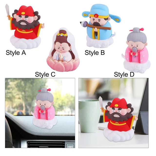 Lot 4 Figurines à Ressort Tableau De Bord Voiture - Jouets Tremblants Mignons Anti-Stress (Ornement Résine)