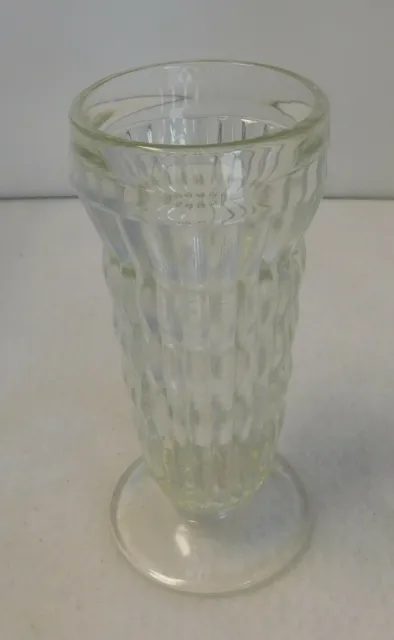 Clear Glass Vase Goblet Ribbed Patern Vintage 5.5" Tall X 2.5" Base