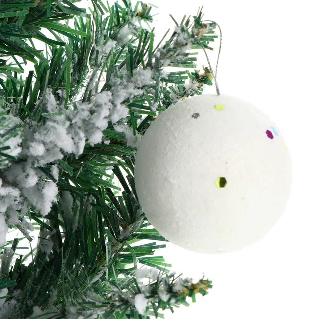 240 Pcs White Foam Pendant Christmas Party Supplies Tree Baubles 2