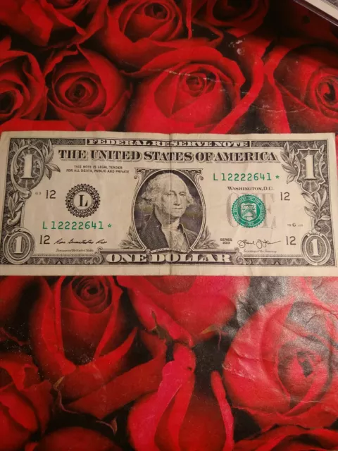 ⭐(L12222641*) $1 L San Francisco BEP Quad 2222 Star Note ANGELIC MESSAGE'S⭐ STAR