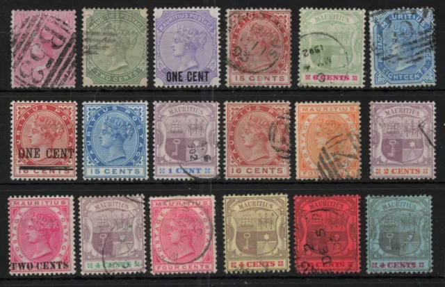 MAURITIUS 1883-1900 QV Selection USED/MINT MH