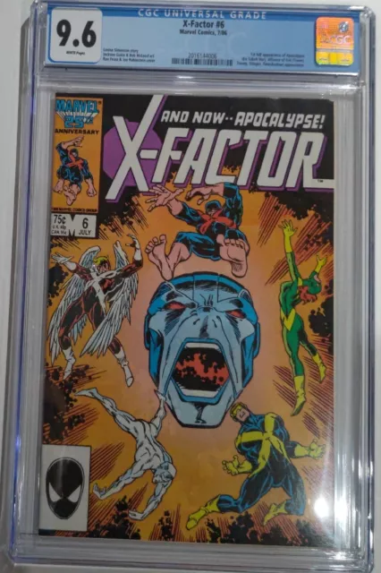 X-Factor #6 CGC 9.6 NM+ White Pages  1986 Marvel Comics 1st Apocalypse