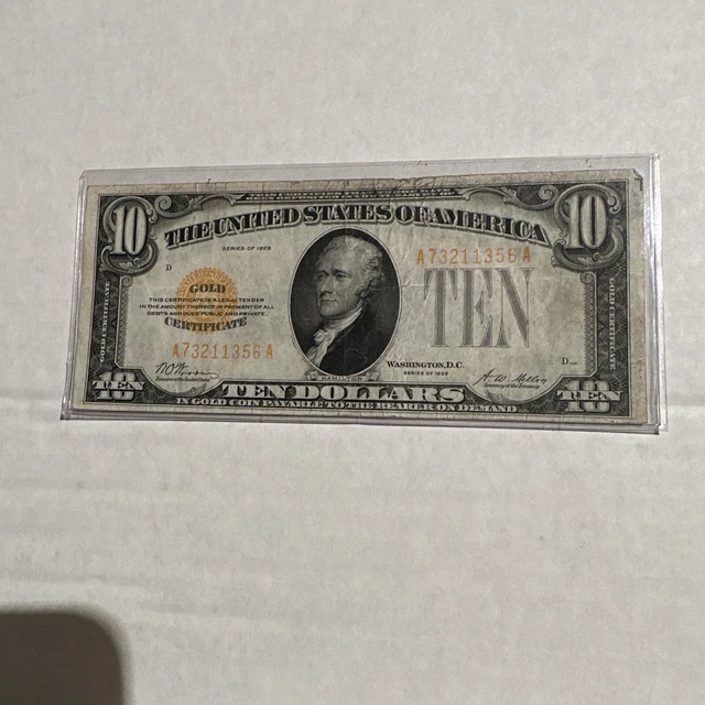 1928 Ten Dollar Gold Certificate Better Grade