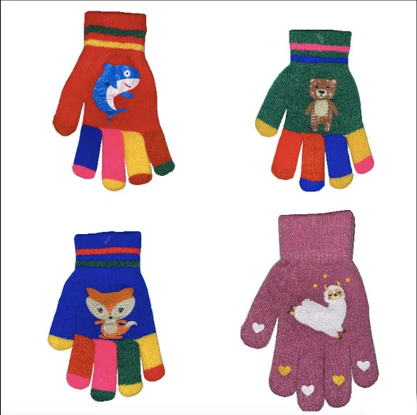 Kids Magic Gloves Pair Winter Warm Girls Boys Stretch Soft Children Unisex