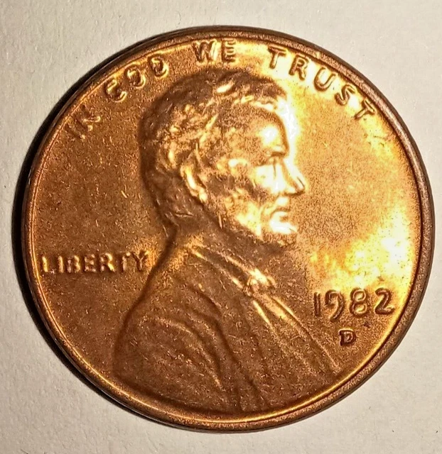 1982 D Usa Lincoln Head Penny - Large Date Copper Us One Cent - Memorial 1982-D