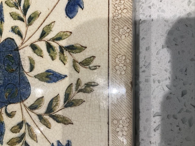 Victorian Wall Tile, Blue Flowers, 15 cms Square 4