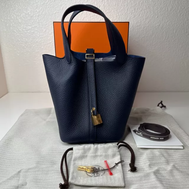 Brand New Hermès Picotin 18 Three Colors 2021 GHW ( Noir/Nuit/Bleu