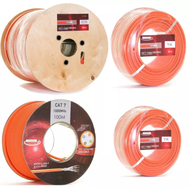 CAT7A KUPFER Verlegekabel Gigabit Netzwerkkabel LAN 1000Mhz S/FTP6 5 KAT7A Kabel