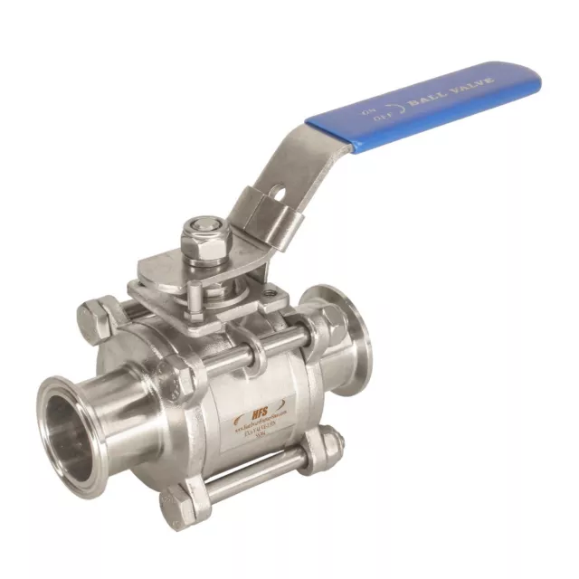 HFS(R) Three Piece Ball Valve, Tri-Clamp 1.5 in SS304