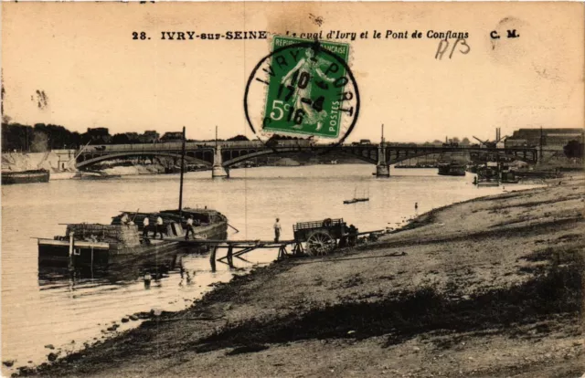 CPA IVRY-sur-SEINE - Le quai d'Ivora et le Pont de CONFLANS (659484)