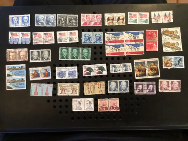 30 mint and used pairs of stamps from United States Great mix all different