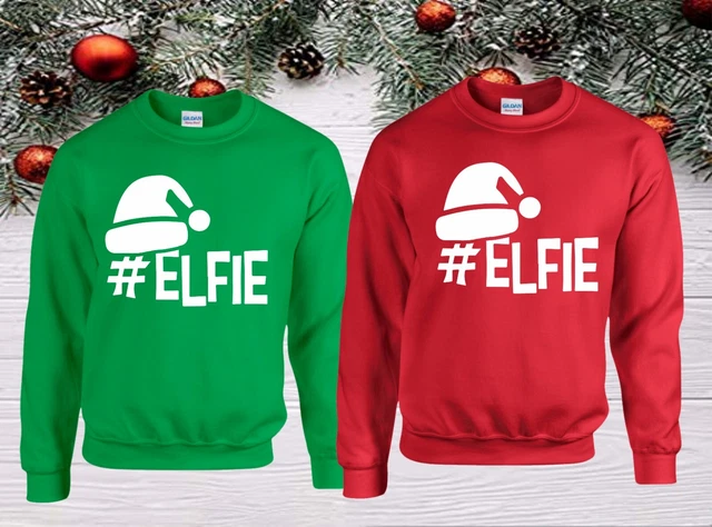 Felpa Selfie Maglione Natale Elfie #Elfie Elf Squad Natale Vacanze Elfie Top