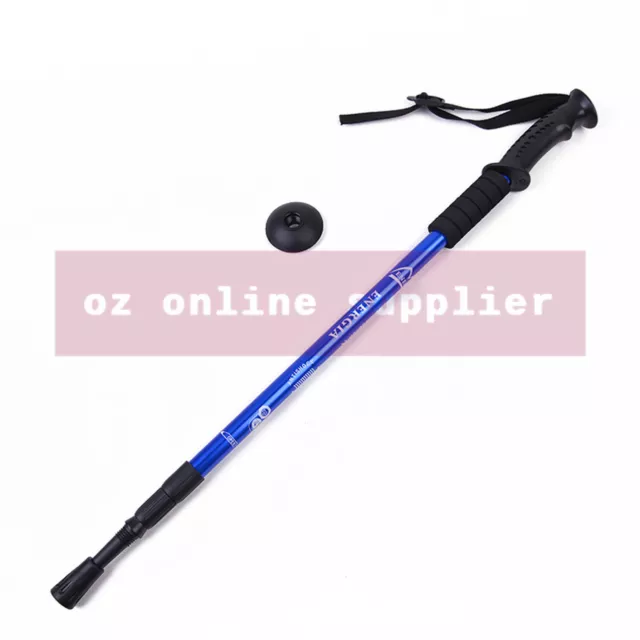 2x Hiking Trekking Poles Walking Stick Anti Shock Adjustable Camping Cane 2