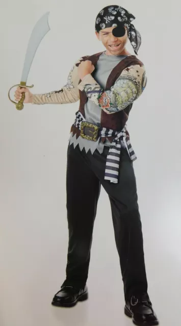 Muscle Pirate Boy's  Halloween Costume Child Small 4-6 Top and Pants Only