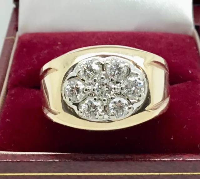 Bague diamant or 14 ct Gents taille X 2