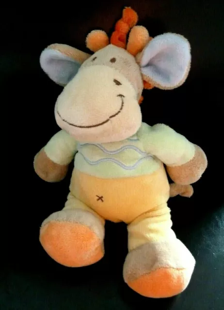 *. DOUDOU PELUCHE NICOTOY GIRAFE vache jaune vert bleu orange CROIX 22c NEUF*