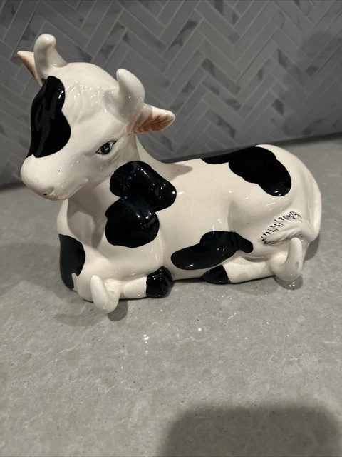 COW 2 HOOK Kitchen Or Bathroom Towel/Key/Potholder Hanger, farmhouse ceramic