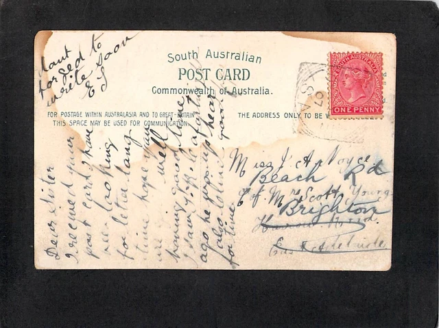 B0850 Australia SA Adelaide City Bridge Torrens River Lake pu1907 vintage postca 2