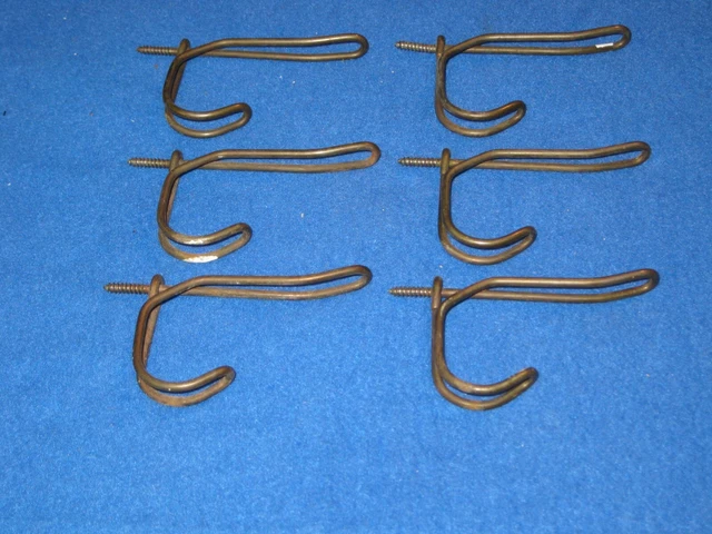 6 Vintage Metal Threaded Wire Hooks Coat hooks Farmhouse  wire coat hook 2