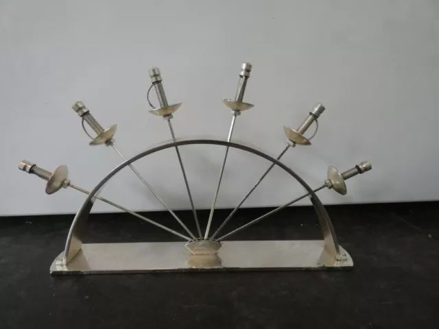 16834/ Art Deco WMF Cocktailspieße Degen 6 Stk.  im Ständer  Metall versilbert
