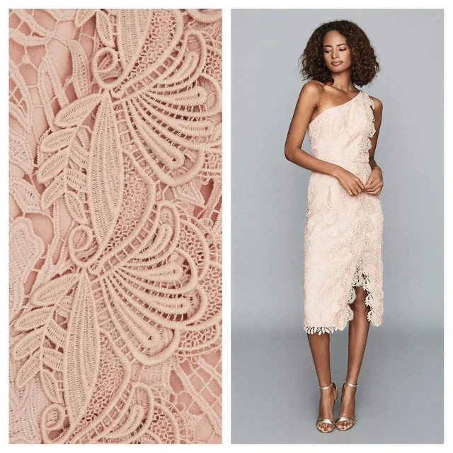 REISS SALLY LACE Detail Dress UK 8 White Mocha RRP 225 149.00 PicClick UK