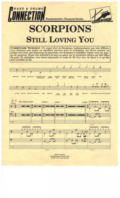 Partition  Scorpion  "Still Loving You "  Bass tabs § Drum   Edition Connection