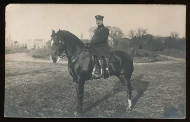 Foto AK - Offizier zu Pferd - Wesel 1.WK