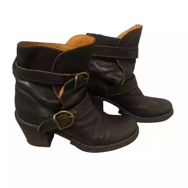 FIORENTINI + BAKER Eternity Brown Leather Double Strap Ankle Boots SIZE ...
