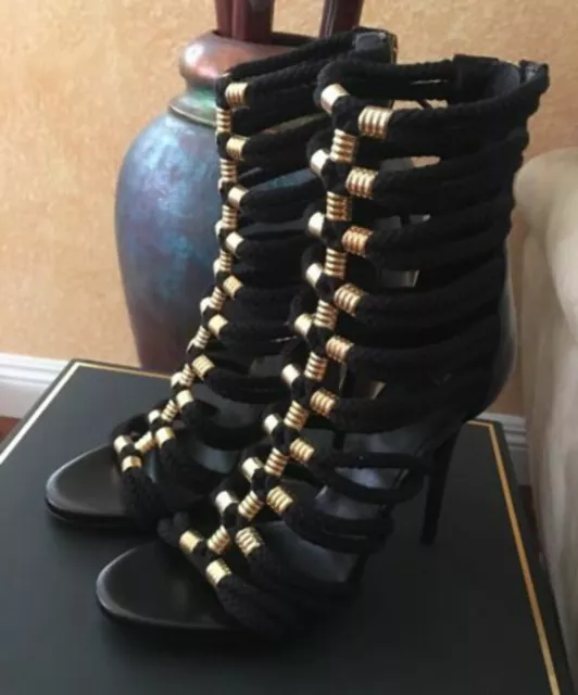 Balmain x H&M "Sandal Boots" Size 40 Eur, 9 Us - Jenner Strappy Heels Pumps