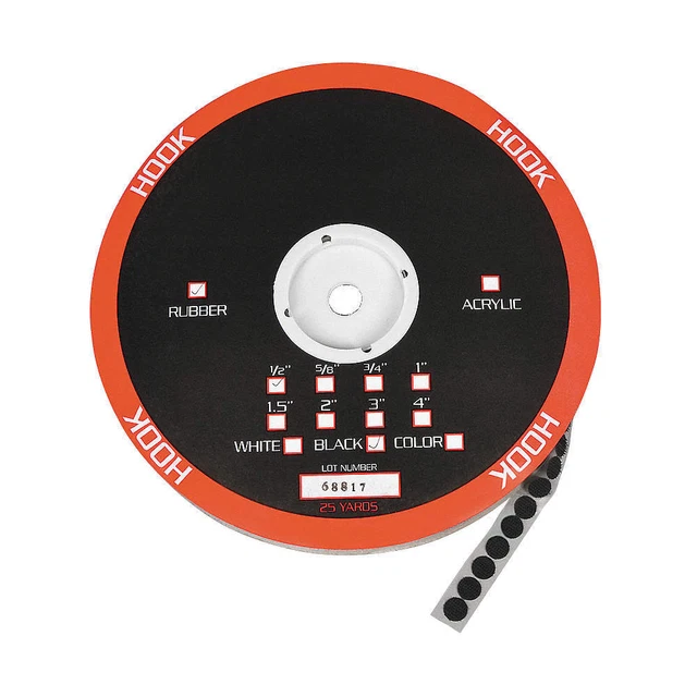 TAPECASE 16U758 Hook,Round,7/8 Dia,Black,PK945