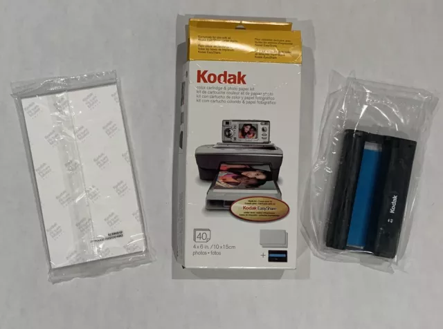 Kodak PH-40 4X6 inch  Photo Paper & Color Cartridge Kit Open Box