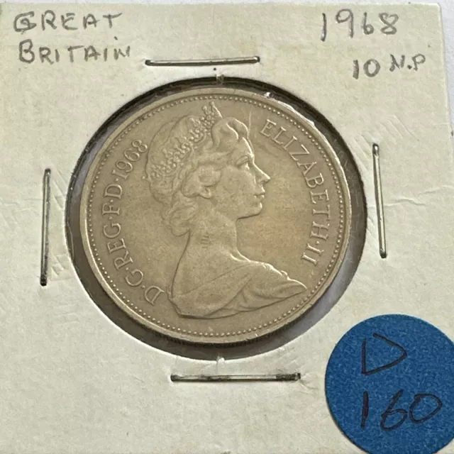 UK great britain 10 pence 1968  (3411797/D160)