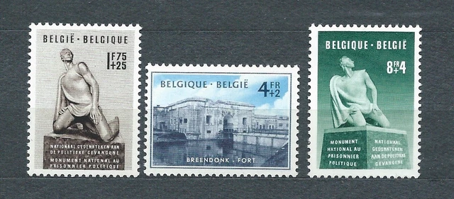 BELGIQUE - 1951 YT 860 à 862 - PRISONNIER POLITIQUE  - TIMBRES NEUFS** MNH LUXE