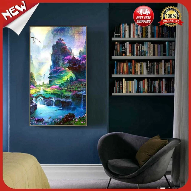 UK Idyllische Landschaft 5D Zum Selbermachen Vollrunde Diamant Malerei Mosaik Dekor Handwerk Perle