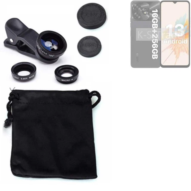 Pour UMIDIGI A15 Objectifs Smartphone Lentilles fisheye macro grand angle