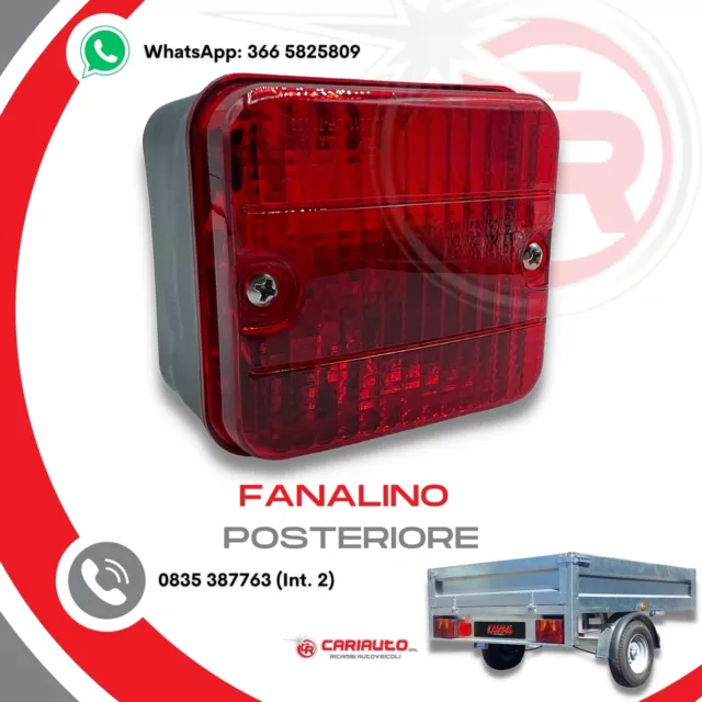 Fanalino Fanale Stop Fendinebbia posteriore ausiliario 12V-24v 80x70mm Omologato