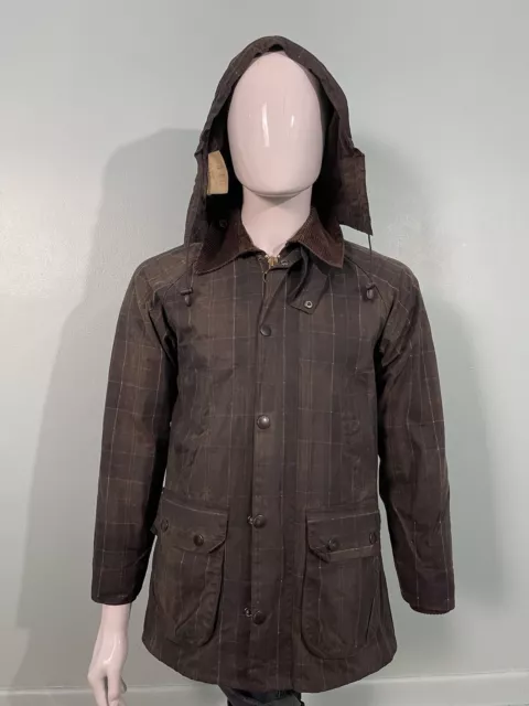 Barbour A113 Tartan Bedale Wax Jacket C34 86CM + A129 Wax Hood + A855 Zip Liner